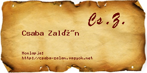 Csaba Zalán névjegykártya